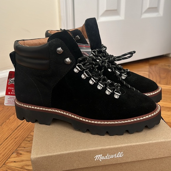 NEW Women’s Madewell Citywalk Lugsole Hiker Boot in Black Suede, US 8 - Picture 2 of 4